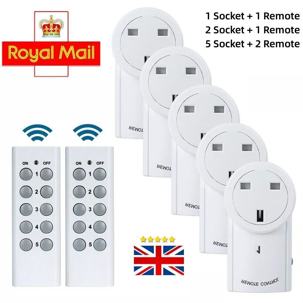 Remote Control Socket 5 Sockets 2 Remote Controls