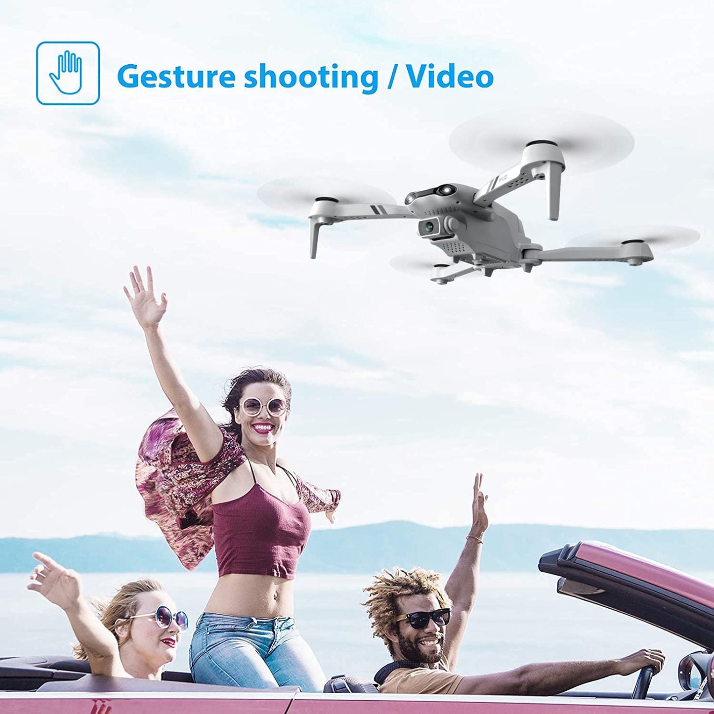 UK 4DRC F10 Foldable Drone With Camera WIFI FPV For Adults,1080P HD FPV Live Video RC Quadcopter,